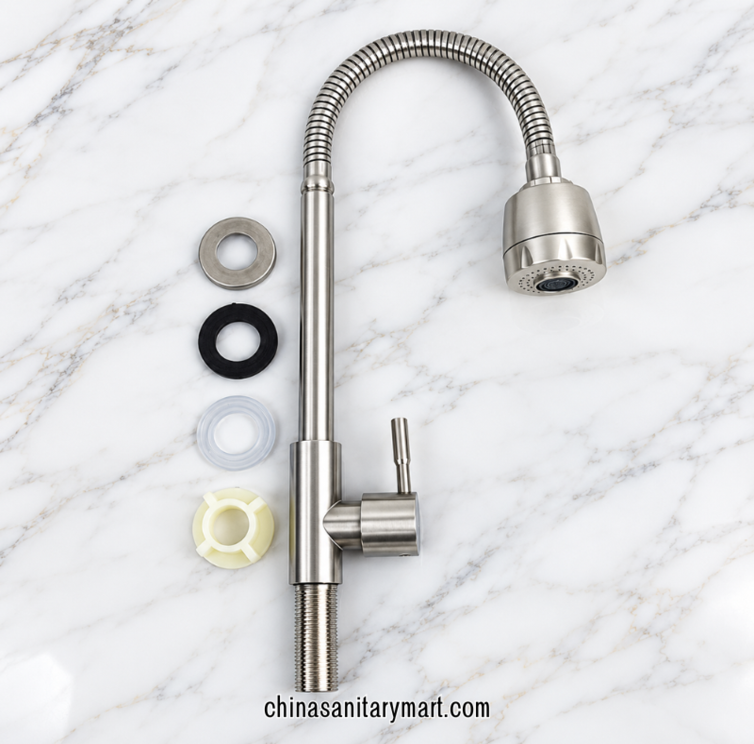 bendable sink tap, chrome kitchen faucet with flexible hose, adjustable spout sink tap, flexible chrome sink mixer, modern kitchen sink fitting