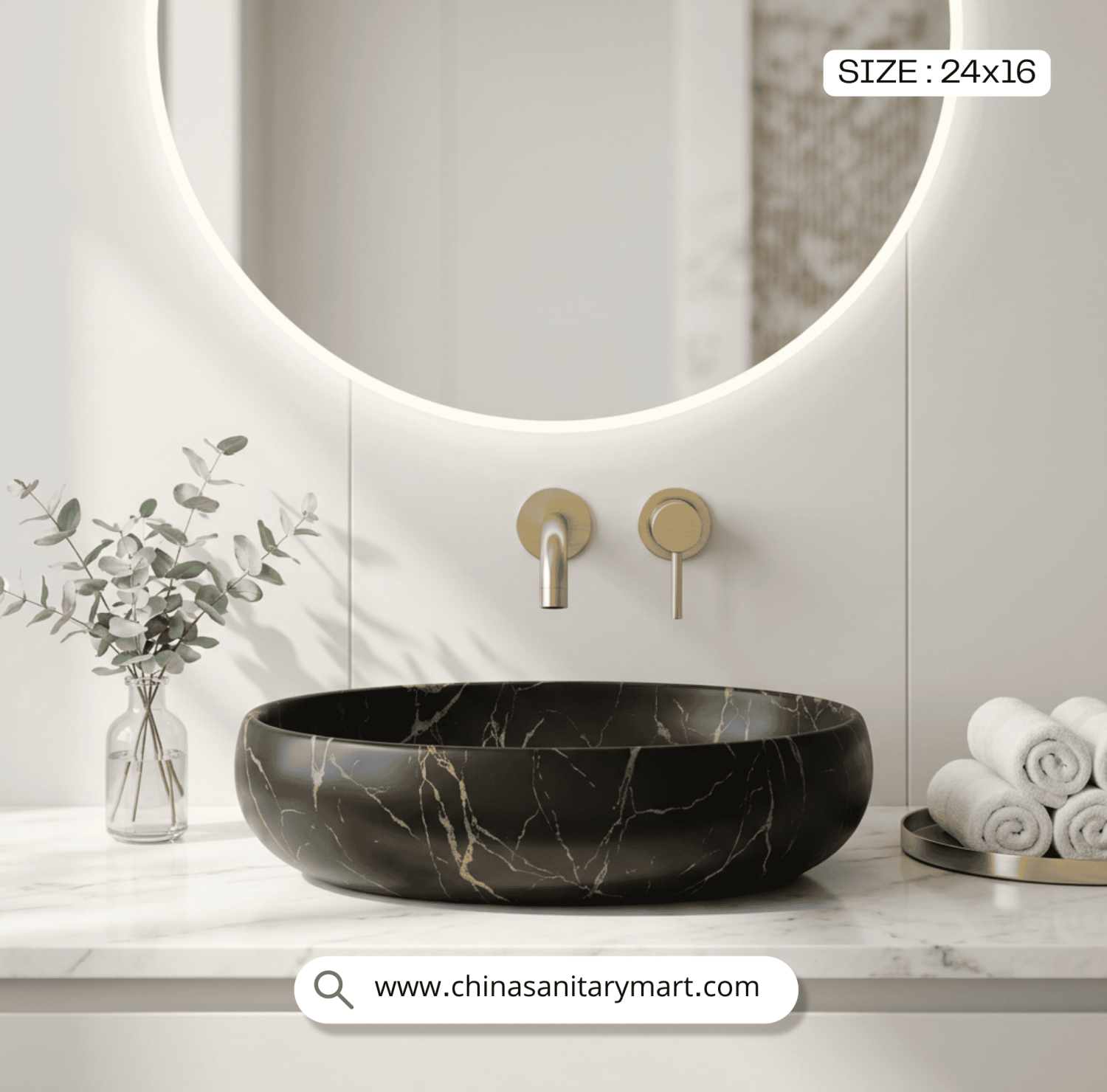 Matte black basin, egg shape basin, 24x16 vessel basin, gold pattern basin, modern art basin, luxury bathroom Basin, contemporary vanity washbasin, designer black and gold Basin, unique bathroom fixtures, premium vessel basin,