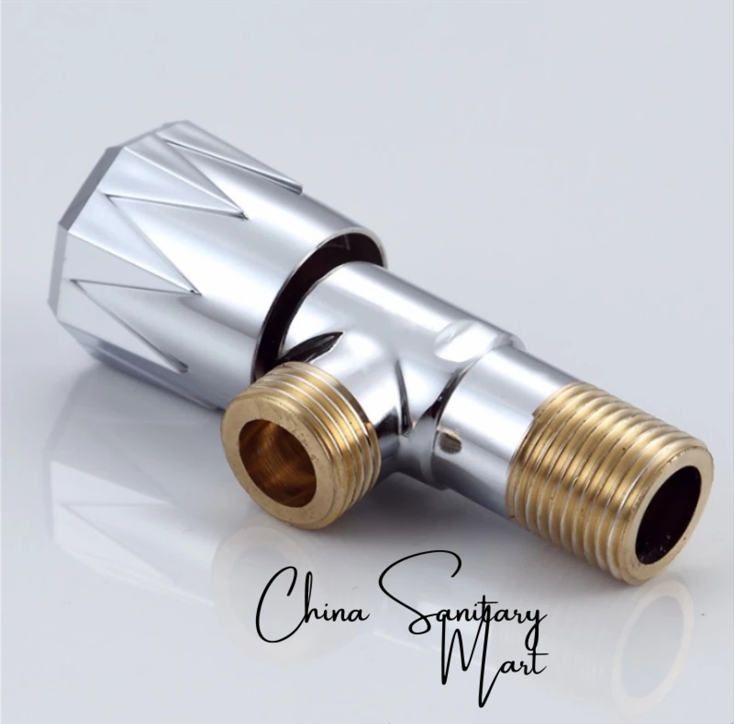 SUS304 Angle Stop Cock, Stainless Steel Angle Valve, স্টেইনলেস স্টিল অ্যাঙ্গেল ভালভ, বাথরুম ফিটিংস, চায়না স্যানিটারি মার্ট, Rust-proof Valve, Best Sanitary Shop in Mirpur, মিরপুর স্যানিটারি।