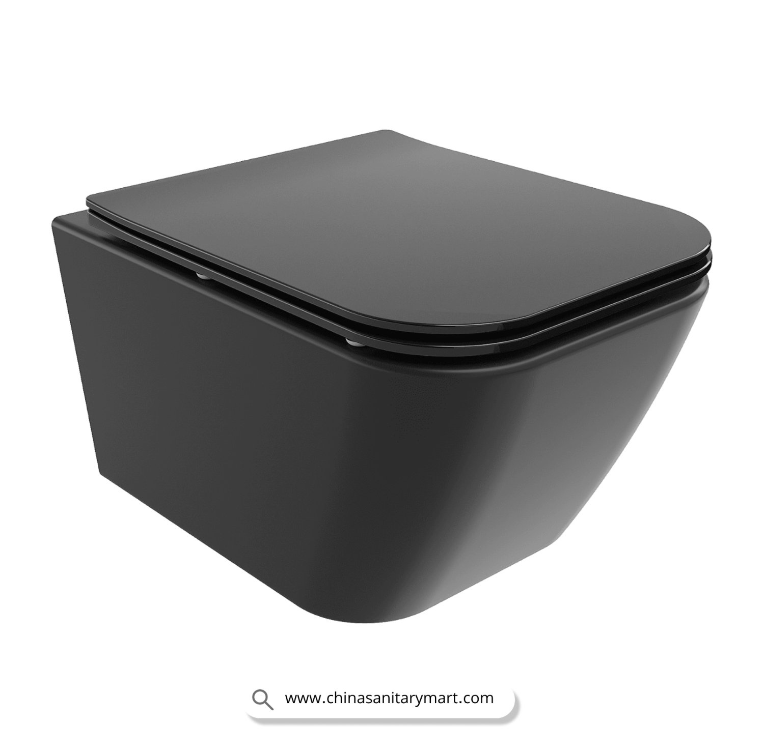 Italian Standard T103MB, matte black commode, black wall hung toilet, square wall mounted commode, black toilet bowl, luxury sanitary ware, premium ceramic toilet, China Sanitary Mart, space saving commode, modern bathroom fittings