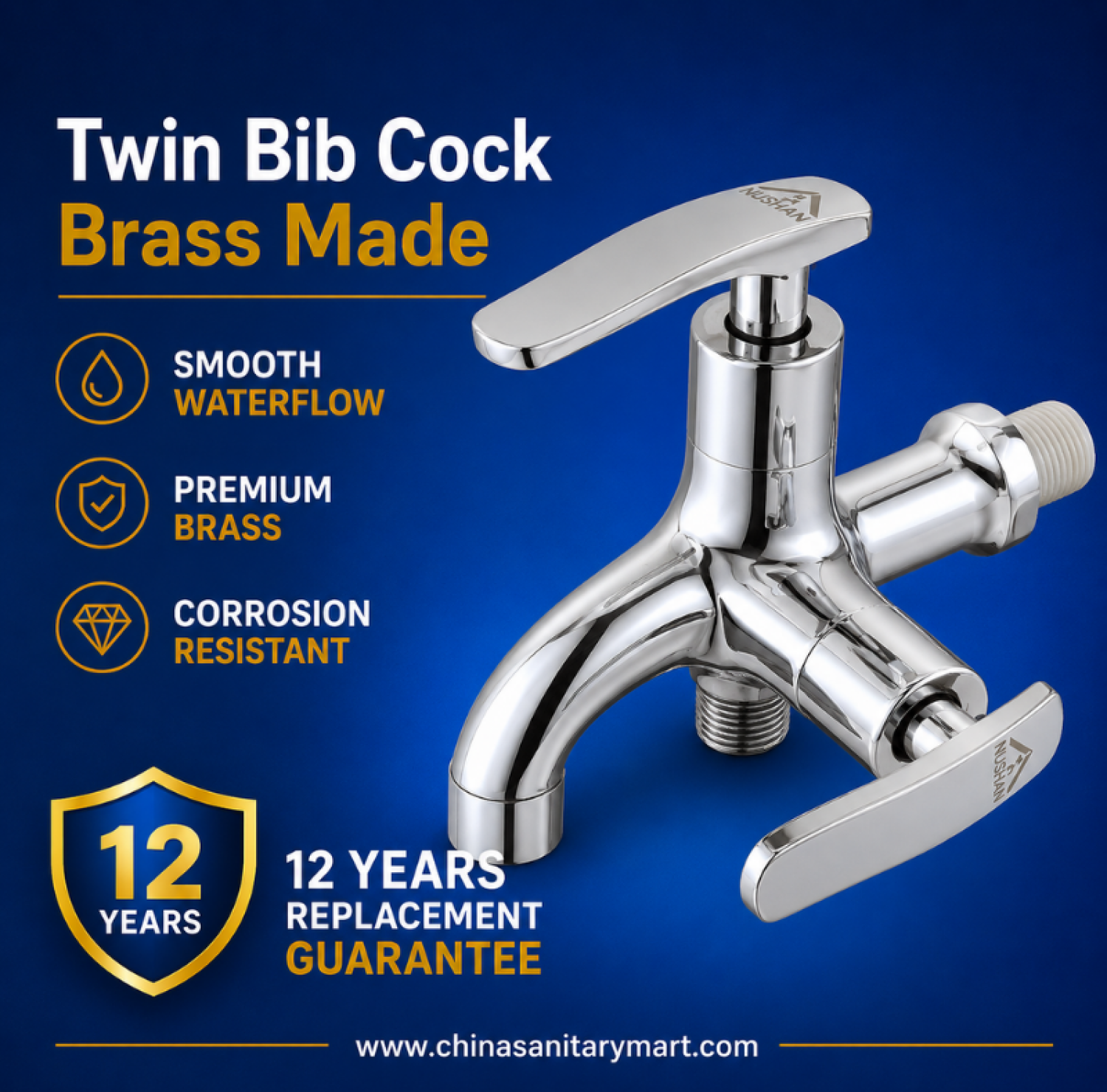 Bib cock, 2 in 1 bib cock, twin bib cock
