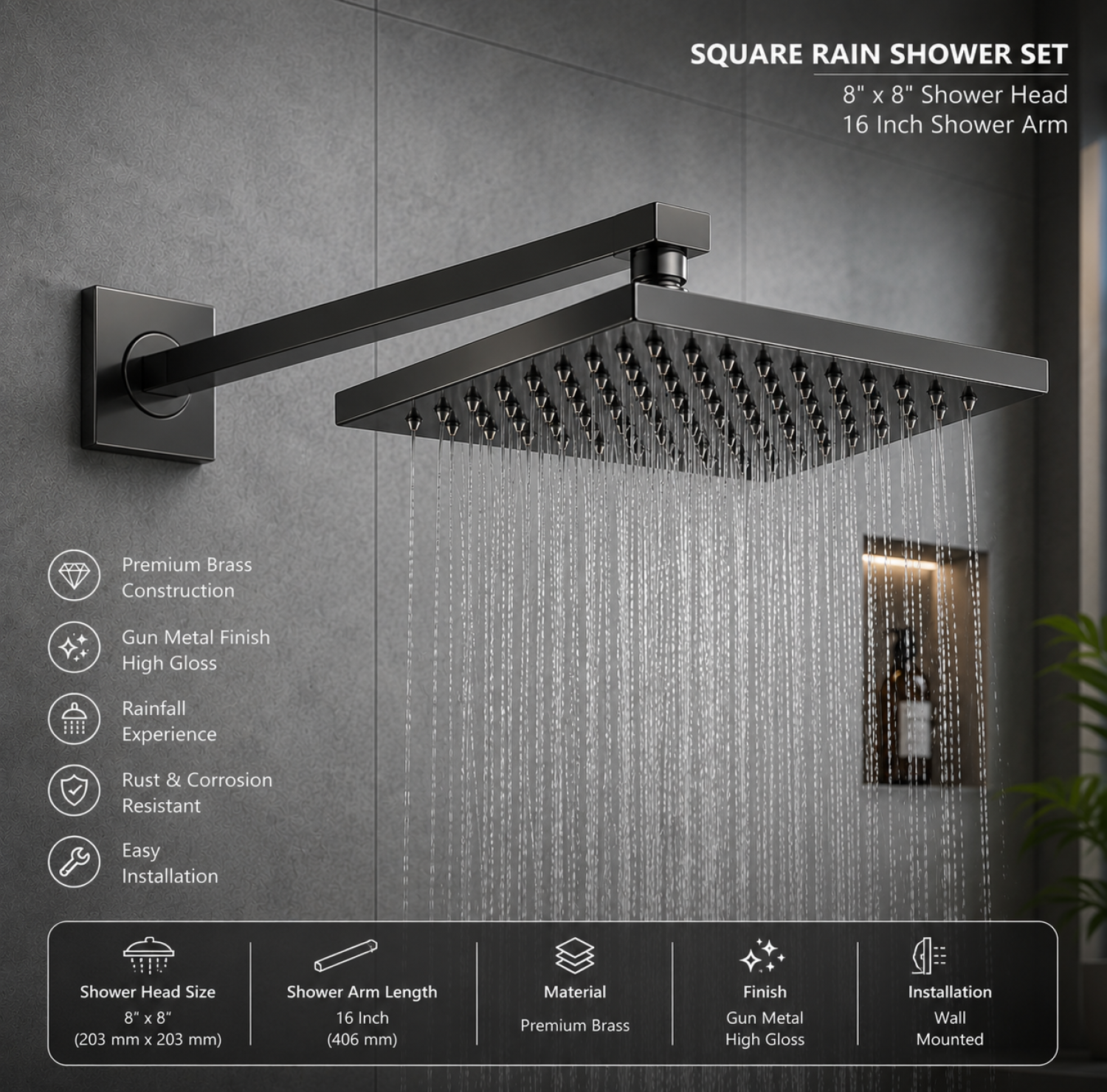 rain shower, shower, gun metal grey shower
