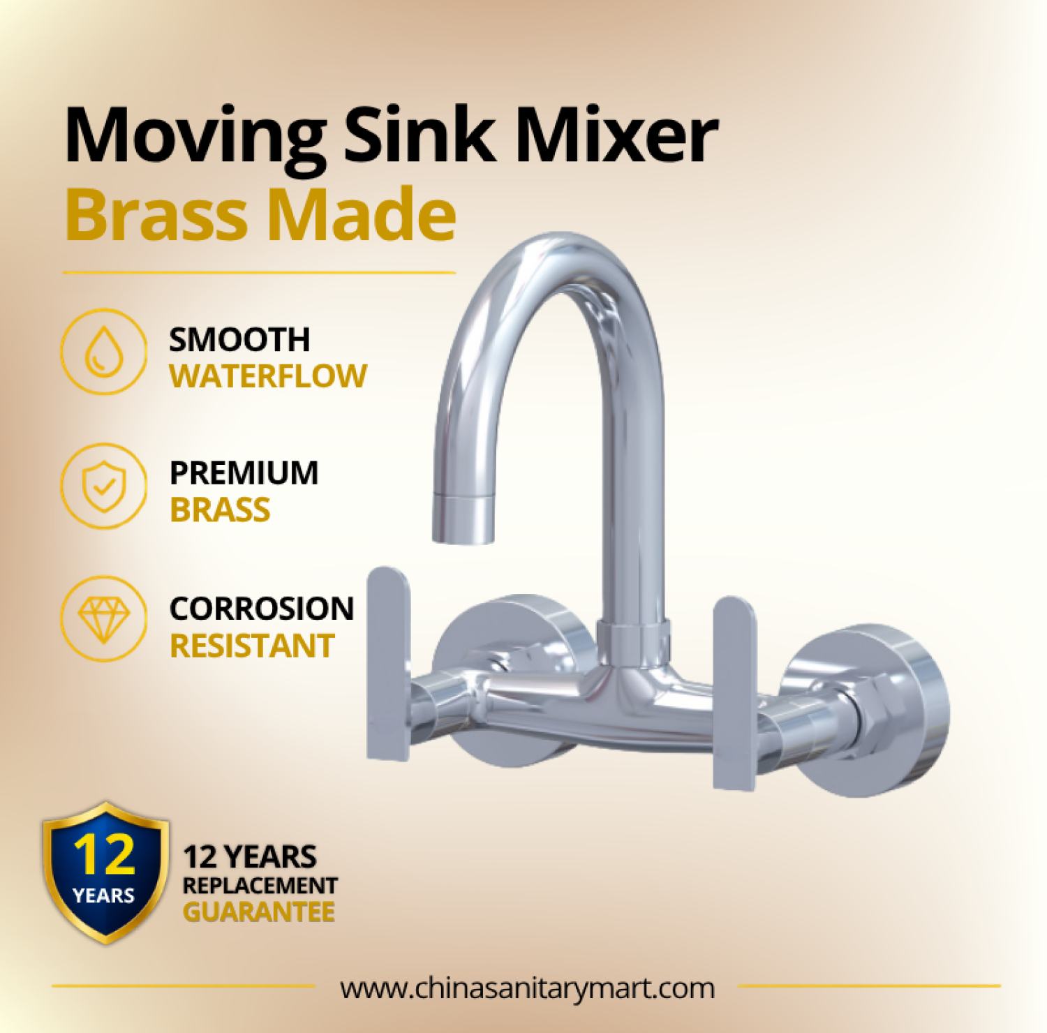 AST Moving Sink Mixer Felis, Felis Chrome kitchen mixer, wall mounted moving sink mixer, premium brass kitchen faucet, high arc moving sink tap, dual handle sink mixer, Chrome kitchen tap, AST Felis kitchen faucet