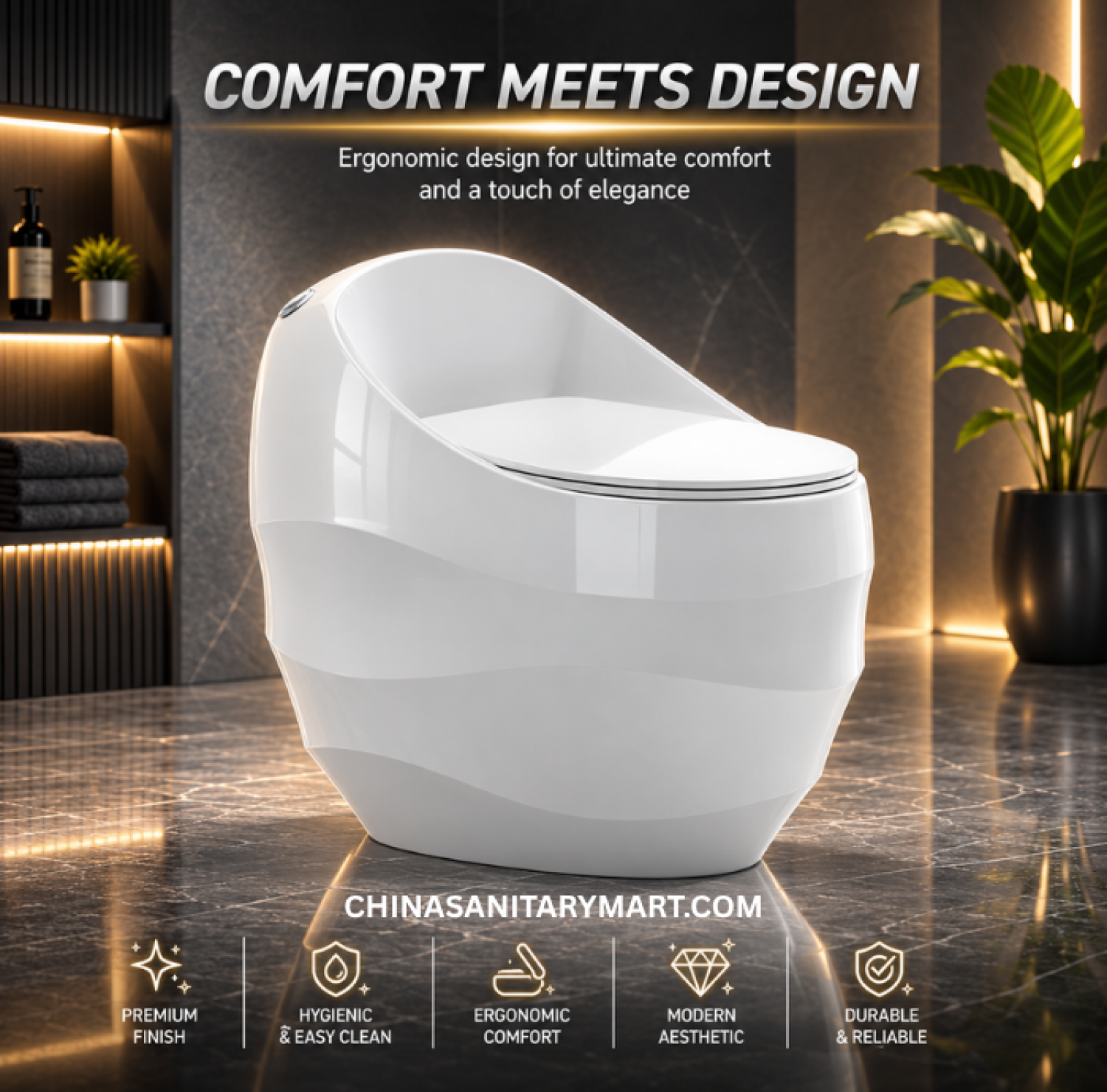 white marble shed wave d commode, white commode 26x19x24 inch, shed wave d toilet, modern white marble commode, white toilet
