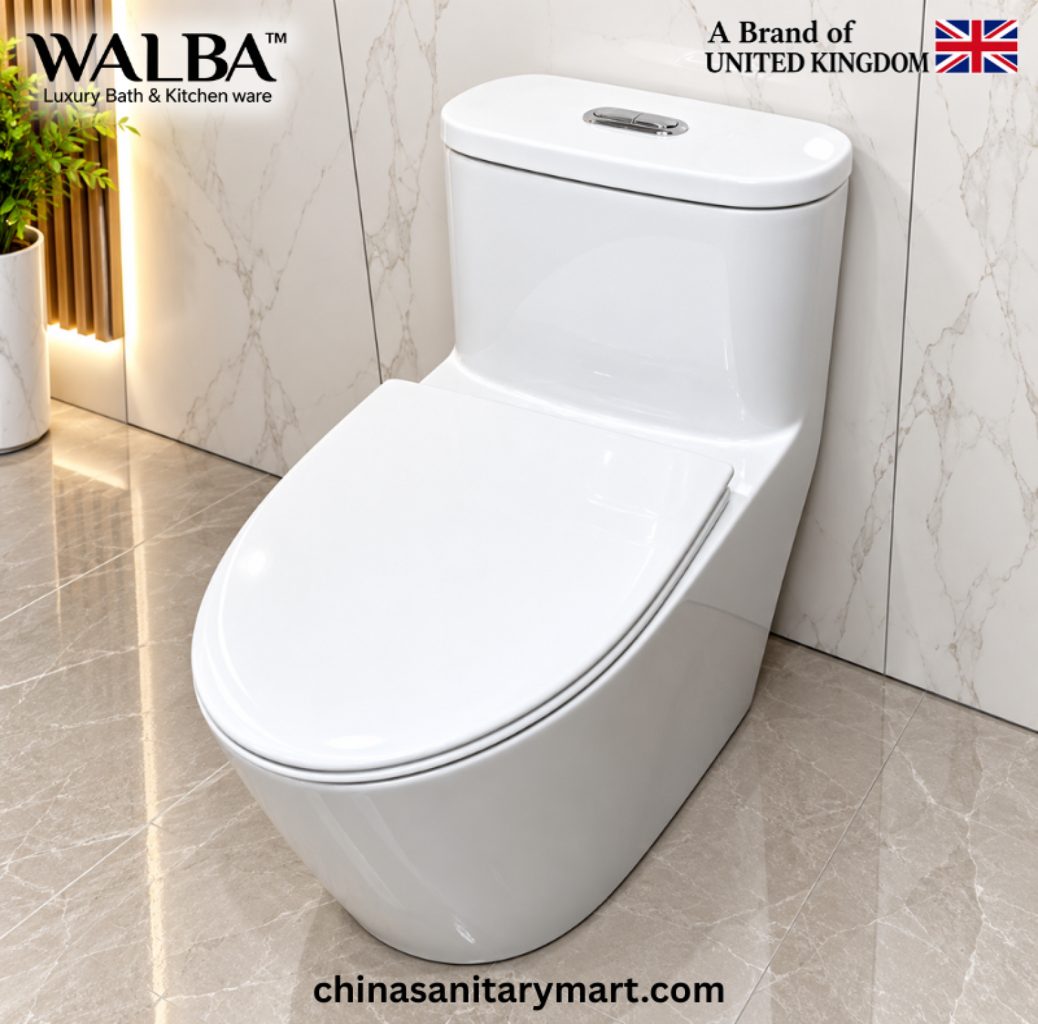 Walba Commode 211, Walba 211 Siphonic Jet Flush Commode, Walba One Piece Toilet, White One Piece Commode, Modern Toilet