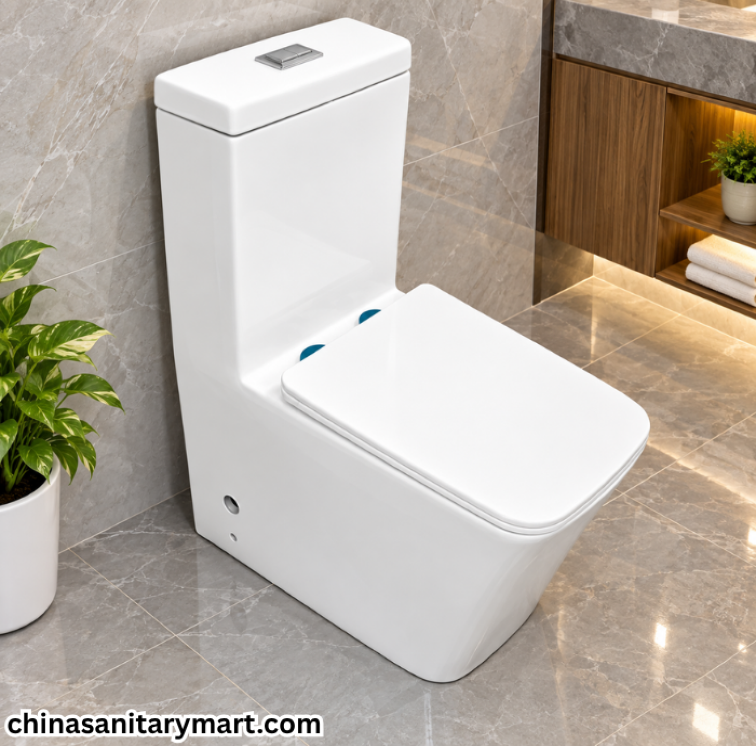 IS-3074 Tornado Flush P Trap 180 Commode, white rimless toilet, P trap commode, washdown flush toilet, modern white commode