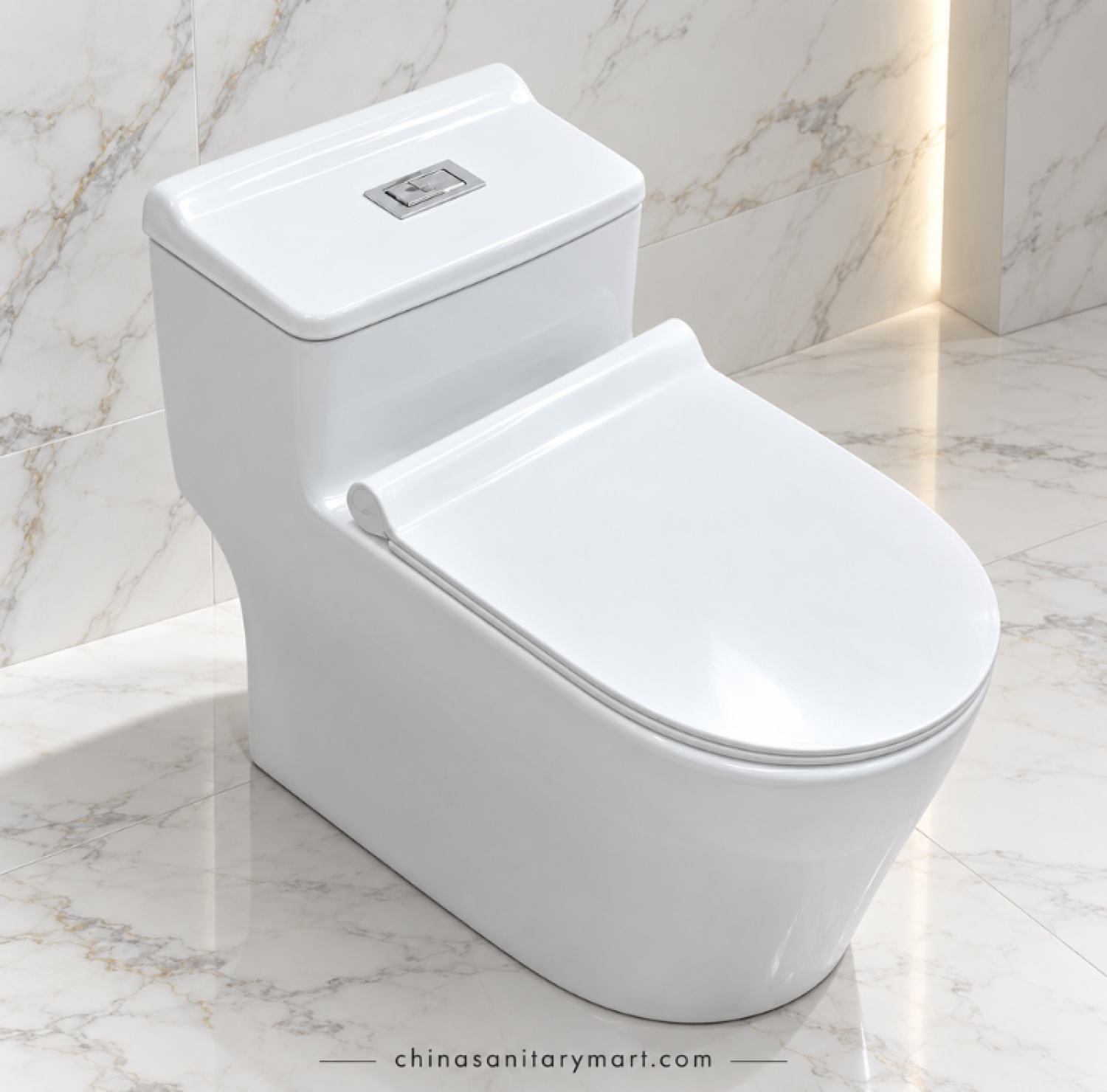 IS-3993 Tornado Jet Flush commode, IS-3993 white one piece toilet, Tornado and Jet Flush toilet, modern white commode, one piece bathroom toilet
