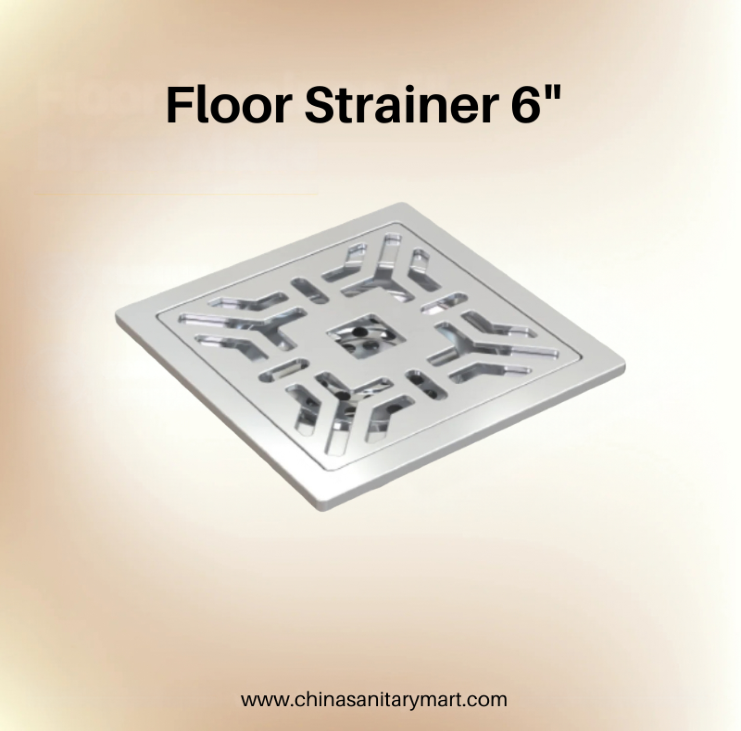 AST 6x6 Design Hole Floor Drain SS, 6 inch stainless steel floor drain, square floor strainer, design hole floor drain, bathroom floor drain, SS drain cover, AST floor strainer, stainless steel drain grille