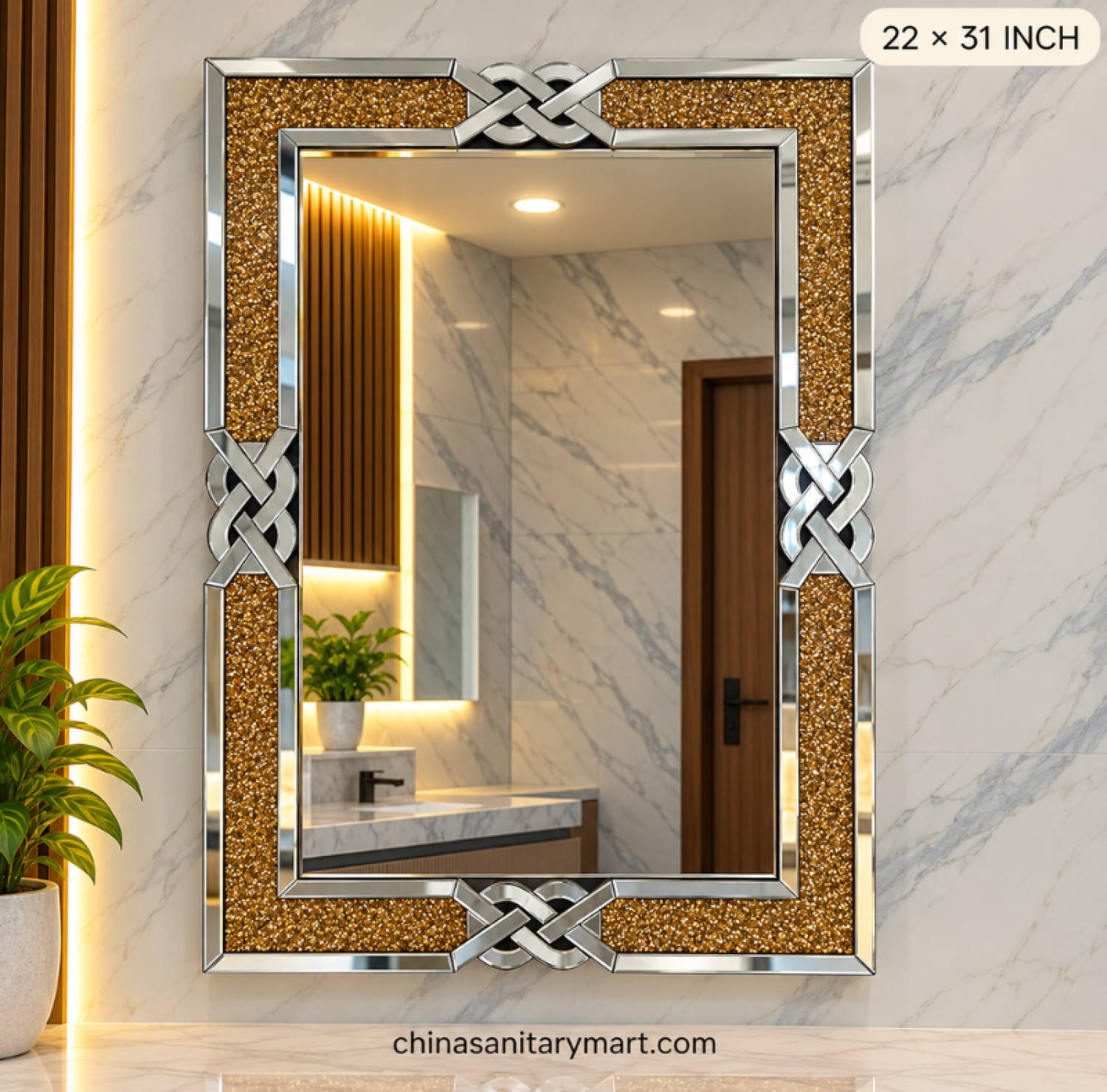 20x30 wooden texture mirror, wooden frame rectangle mirror, brown bathroom mirror, rectangular vanity mirror, wooden texture wall mirror, 20x30 inch frame mirror