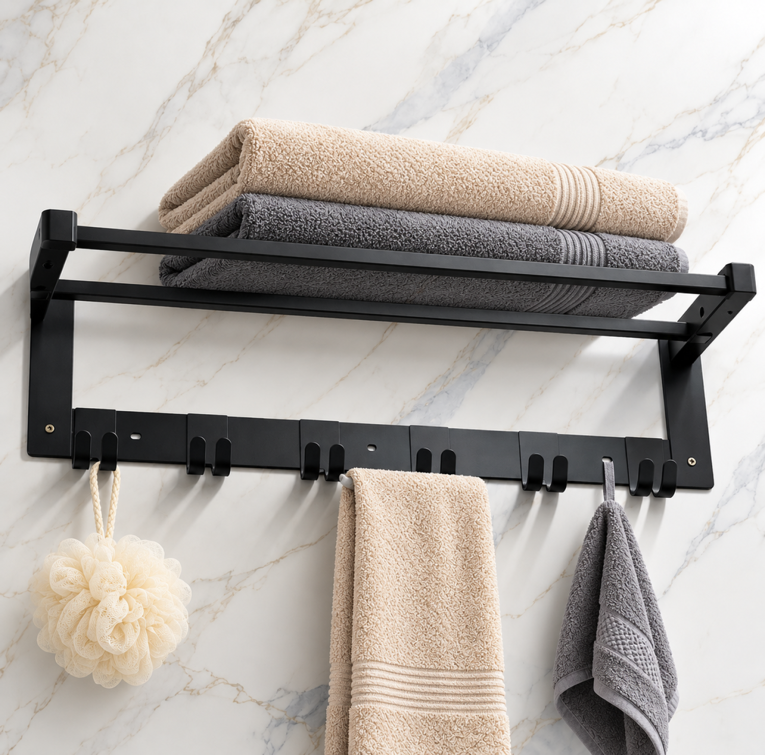 towel rack, black towel rack