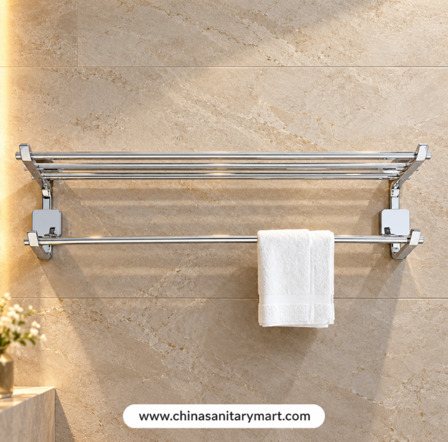 W-Model brass towel rack, brass bathroom towel holder, bathroom towel hanger, brass bathroom accessories, towel rack for washroom